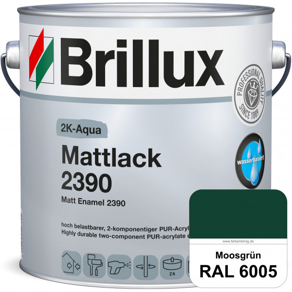 2K-Aqua Mattlack 2390 (RAL 6005 Moosgrün) mechanisch und chemisch hoch belastbar für außen & innen