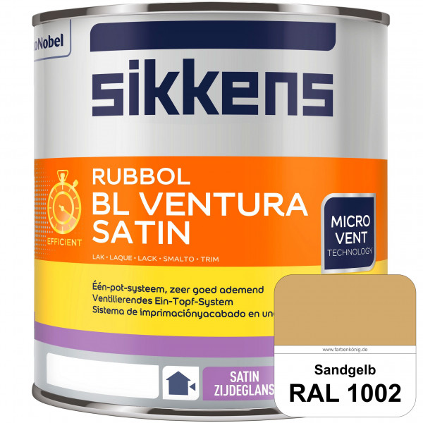 Rubbol BL Ventura Satin (RAL 1002 Sandgelb) Seidenglanzlack (wasserbasiert) Fenster außen