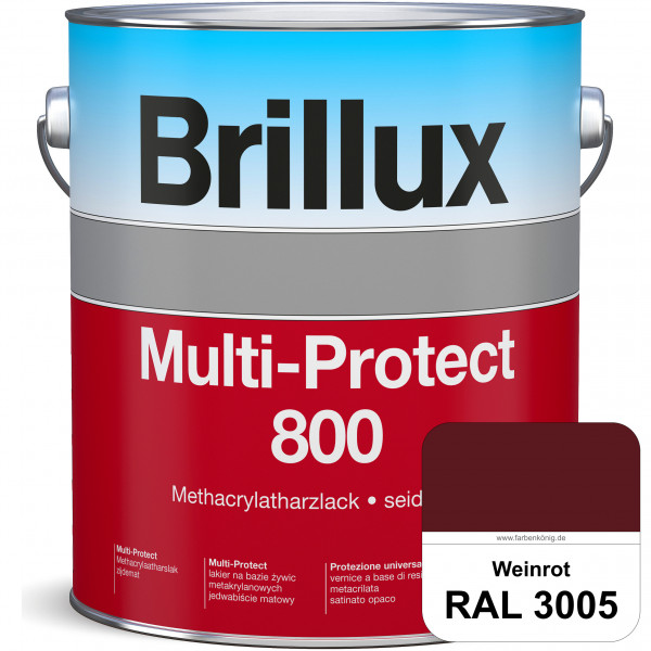 Multi-Protect 800 (RAL 3005 Weinrot) seidenmatter, hoch wetterbeständiger Methacrylatharzlack, für B