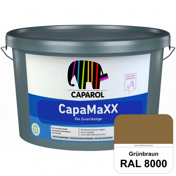 CapaMaXX (RAL 8000 Grünbraun) tuchmatte Innenfarbe mit hohem Deckvermögen und Ergiebigkeit