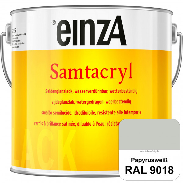 einzA Samtacryl (RAL 9018 Papyrusweiß) wetterbeständige seidenglänzende Acryl-PU-Lackfarbe