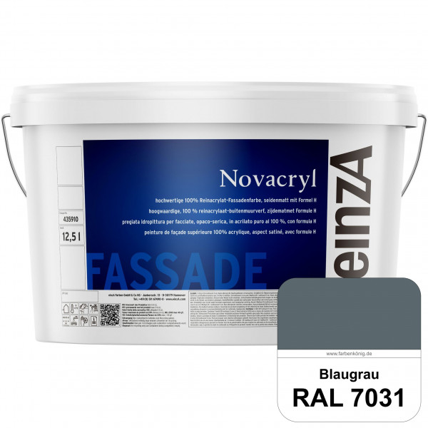 einzA Novacryl (RAL 7031 Blaugrau) Reinacrylat-Fassadenfarbe, seidenmatt