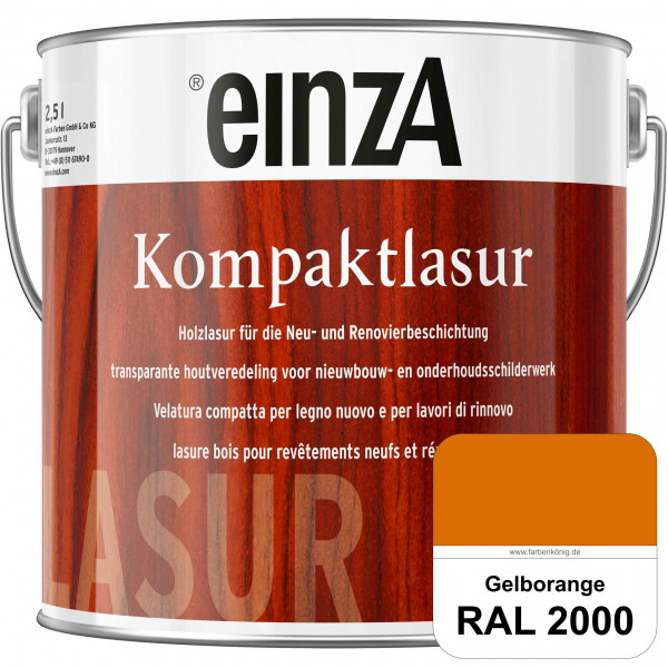 einzA Kompaktlasur (RAL 2000 Gelborange) Lasuranstrich für den Neu- und Renovieranstrich