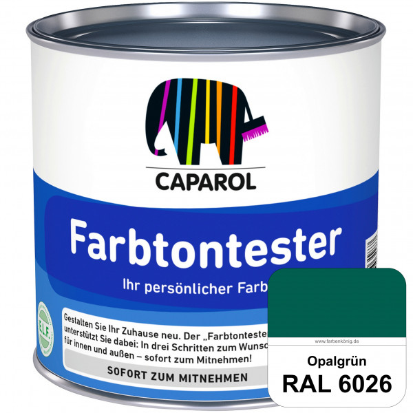 Farbtontester (RAL 6026 Opalgrün) Individuell abgetönte Dispersionsfarbe zum Anlegen von Farbtonmust