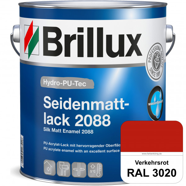 Hydro-PU-Tec Seidenmattlack 2088 (RAL 3020 Verkehrsrot) PU-Seidenmattlack (wasserbasiert) innen