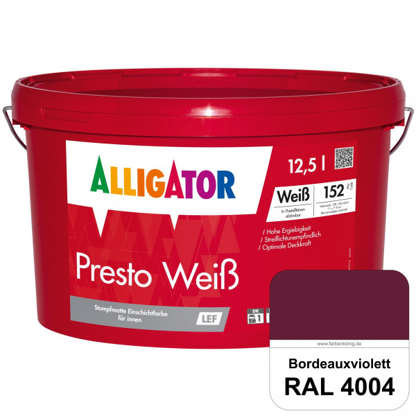 Presto Weiß LEF (RAL 4004 Bordeauxviolett)