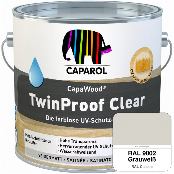 CapaWood® TwinProof Clear (RAL 9002 Grauweiß) - ersetzt Capadur TwinProof