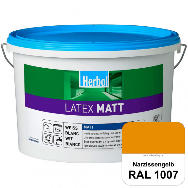 Latex Matt (RAL 1007 Narzissengelb) Matte Latexfarbe mit hoher Strapazierfähigkeit