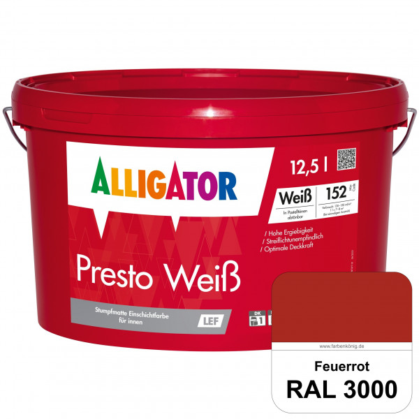 Presto Weiß LEF (RAL 3000 Feuerrot)