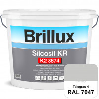 Silcosil KR K2 3674 (RAL 7047 Telegrau 4) siliconverstärkter Dekorputz, Kratzputzstruktur, wetterbes