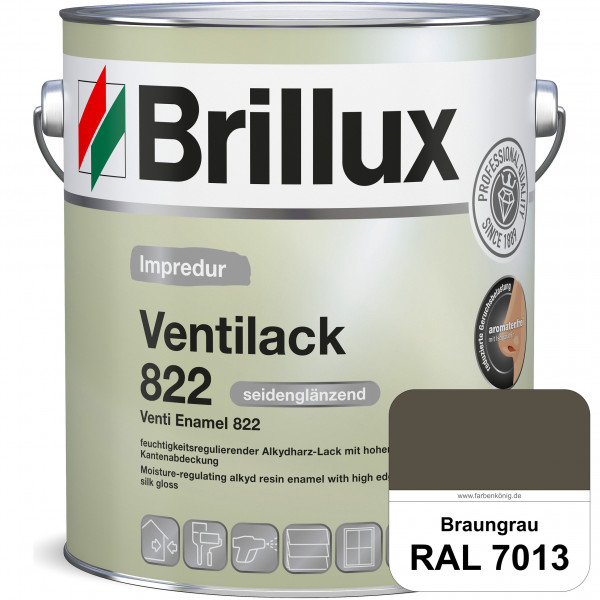 Impredur Ventilack 822 (RAL 7013 Braungrau) Seidenglanzlack (lösemittelhaltig) Fenster & Türen innen