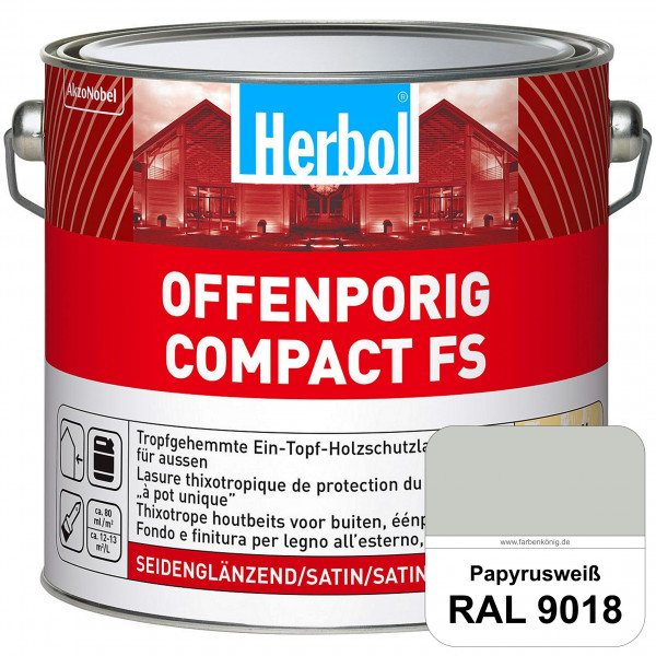 Offenporig Compact FS (RAL 9018 Papyrusweiß) Rationelle & thixotrope Ein-Topf-Holzlasur (außen)
