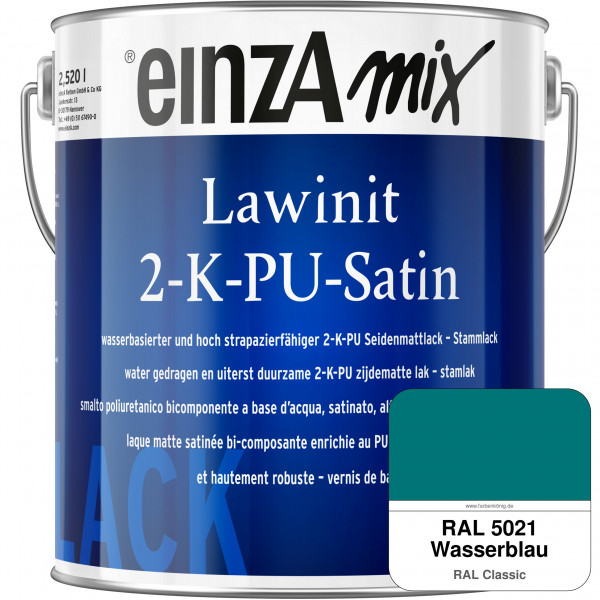 einzA Lawinit 2-K-PU Satin Stammlack (RAL 5021 Wasserblau)