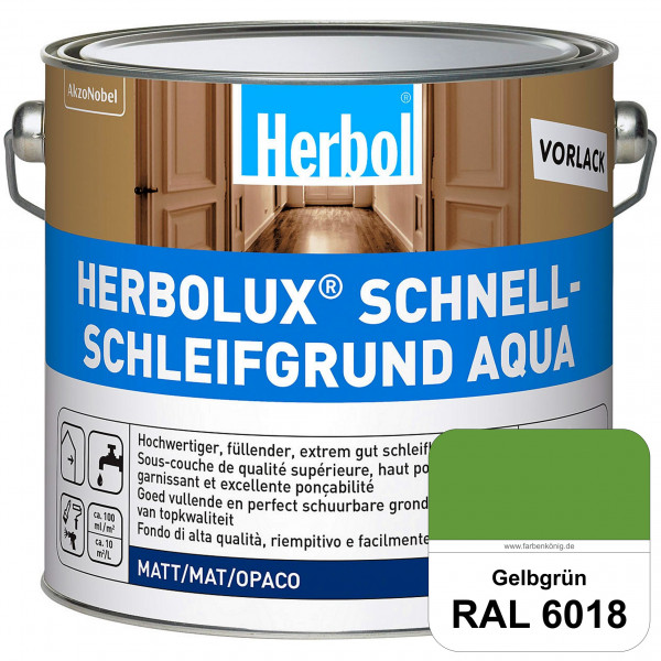 Schnellschleifgrund Aqua (RAL 6018 Gelbgrün) wasserverdünnbarer Vorlack mit hervorragender Schleifba