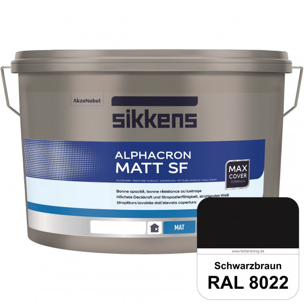 Alphacron Matt SF (RAL 8022 Schwarzbraun) stumpfmatte & hochwertige Premium-Wandfarbe (innen)