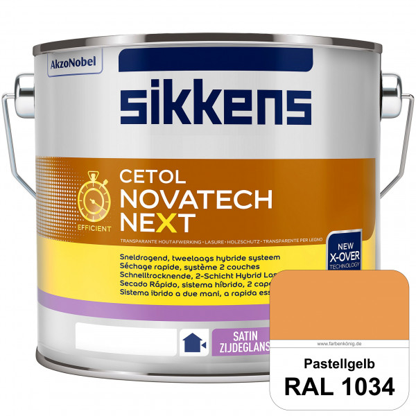 Cetol Novatech neXt (RAL 1034 Pastellgelb) Schnelltrocknende Hybrid-Lasur mit höchster Wetterbeständ