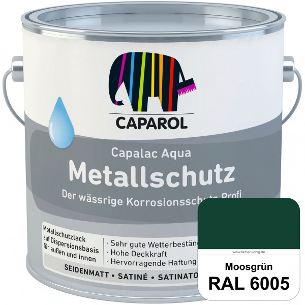 Capalac Aqua Metallschutz (RAL 6005 Moosgrün) wasserbasierter Korrosionsschutz für Stahl & verzinkte
