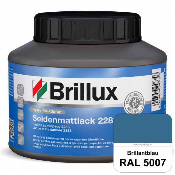 Hydro-PU-XSpray Seidenmattlack 2288 (RAL 5007 Brillantblau) hochwertiger Lack speziell für das XVLP-