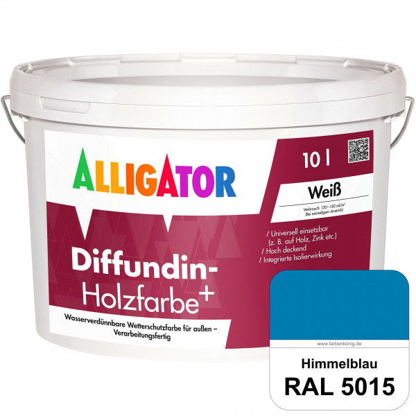 Diffundin-Holzfarbe+ (RAL 5015 Himmelblau)
