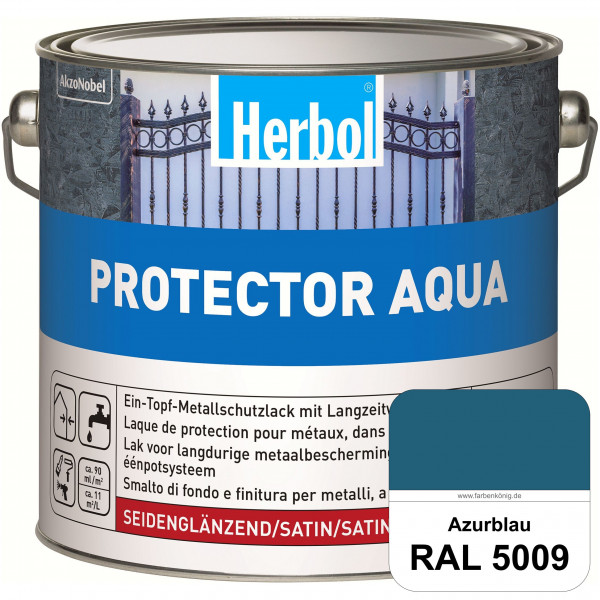Protector Aqua (RAL 5009 Azurblau) Lack für Eisen, Stahl und NE-Metalle (Innen&Außen)