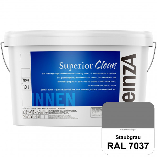 einzA Superior Clean (RAL 7037 Staubgrau) Hoch reinigungsfähige, stumpfmatte Premium-Wandbeschichtun