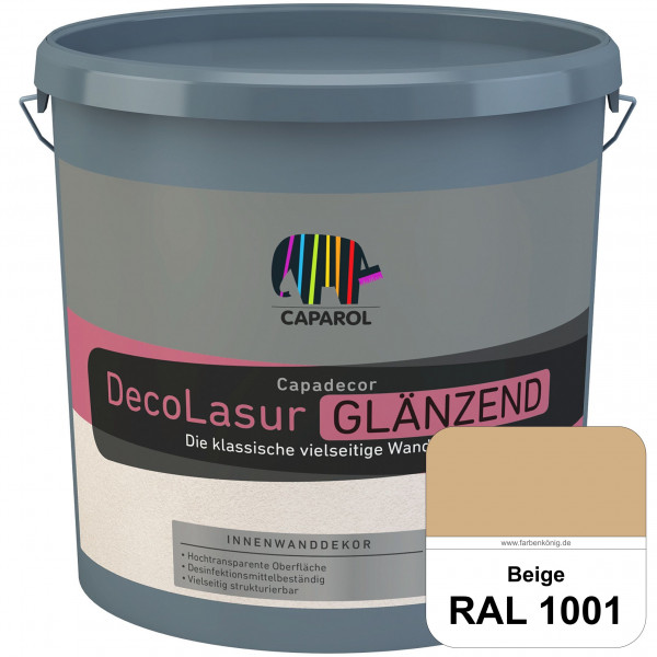 Capadecor DecoLasur Glänzend (RAL 1001 Beige) Glänzende Lasurfarbe auf Dispersionsbasis (innen)