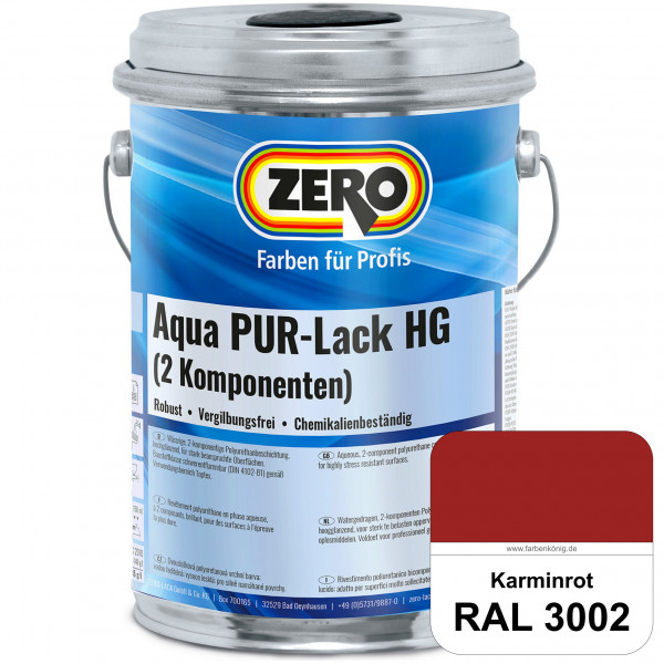 Aqua PUR-Lack HG inkl. Härter (RAL 3002 Karminrot)