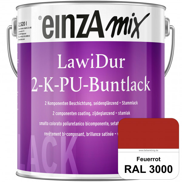 einzA LawiDur 2-K-PU-Buntlack - Seidenglanz (RAL 3000 Feuerrot)