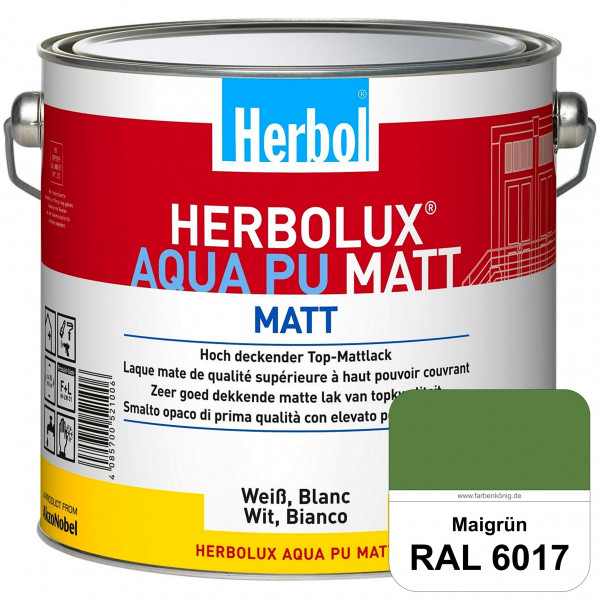 Herbolux Aqua PU Matt (RAL 6017 Maigrün) Top-PU-Mattlack auf Wasserbasis (Innen)