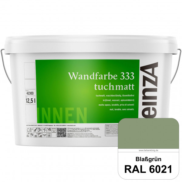 einzA Wandfarbe 333 tuchmatt (RAL 6021 Blassgrün) Hochdeckende, waschbeständige Wandfarbe