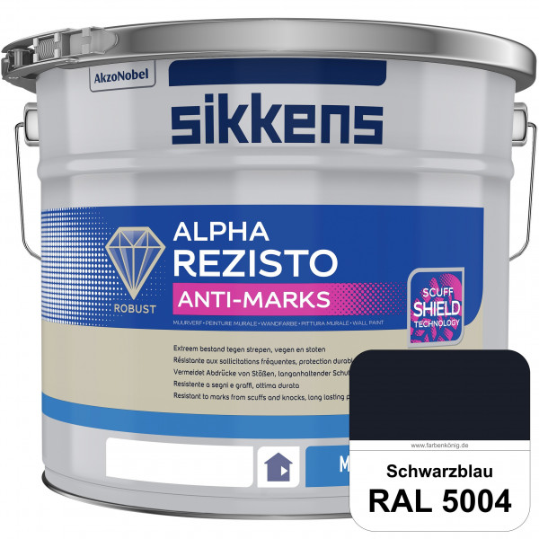 Alpha Rezisto Anti-Marks (RAL 5004 Schwarzblau) Extrem widerstandsfähige Innenwandfarbe
