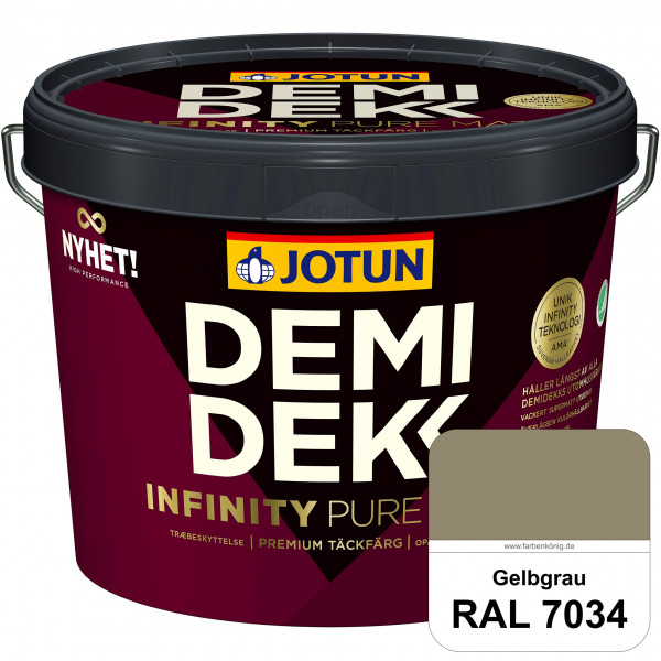 DEMIDEKK Infinity Pure Mat - Deckende, matte Holzfarbe (RAL 7034 Gelbgrau)