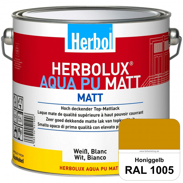 Herbolux Aqua PU Matt (RAL 1005 Honiggelb) Top-PU-Mattlack auf Wasserbasis (Innen)