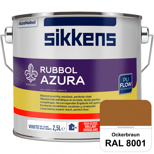 Rubbol Azura (RAL 8001 Ockerbraun) hochglänzender Lack (löselmittelhaltig) innen & außen