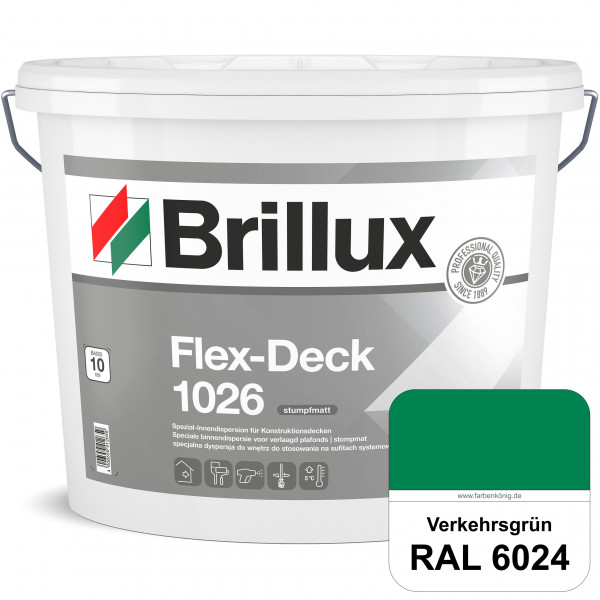 Flex-Deck ELF 1026 (RAL 6024 Verkehrsgrün) Hochwertige Innendispersion für Decken mit Installationen