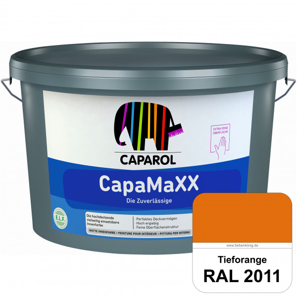 CapaMaXX (RAL 2011 Tieforange) tuchmatte Innenfarbe mit hohem Deckvermögen und Ergiebigkeit
