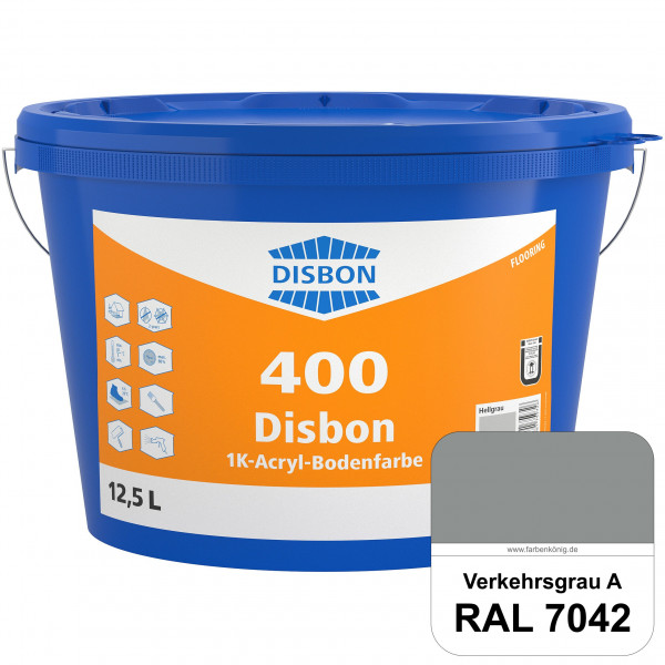 Disbon 400 1K-Acryl-Bodenfarbe (RAL 7042 Verkehrsgrau A) Dispersionsbeschichtung für mineralische Bo
