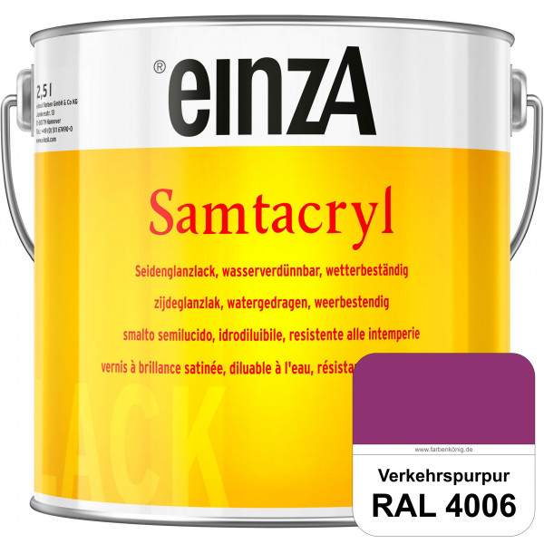 einzA Samtacryl (RAL 4006 Verkehrspurpur) wetterbeständige seidenglänzende Acryl-PU-Lackfarbe
