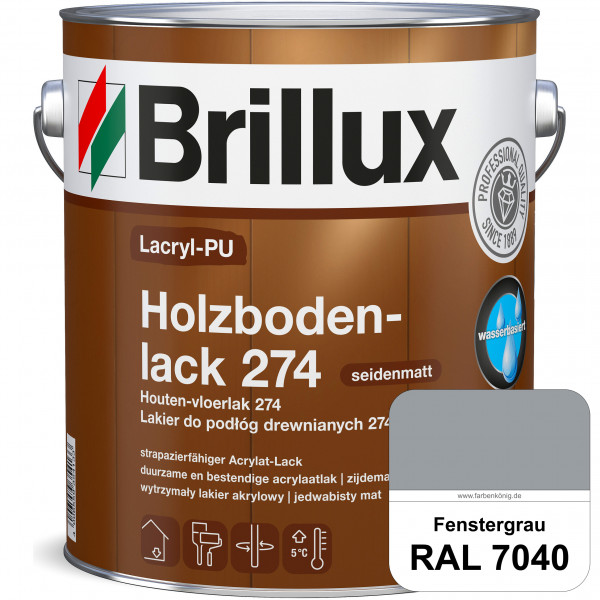 Lacryl-PU Holzbodenlack 274 (RAL 7040 Fenstergrau) hochwertige & widerstandsfähige, deckende Versieg