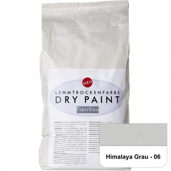 DRY-PAINT Lehmtrockenfarbe - Himalaya Grau - 06