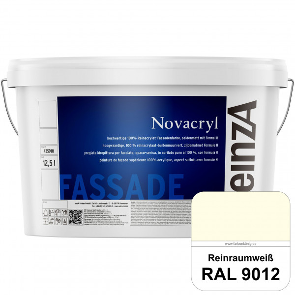 einzA Novacryl (RAL 9012 Reinraumweiß) Reinacrylat-Fassadenfarbe, seidenmatt