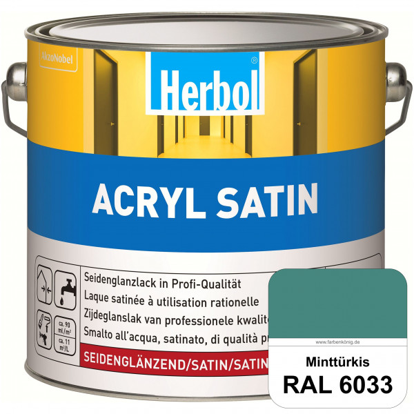 Acryl Satin (RAL 6033 Minttürkis) wasserverdünnbarer seidenglänzender Lack (Innen & Außen)