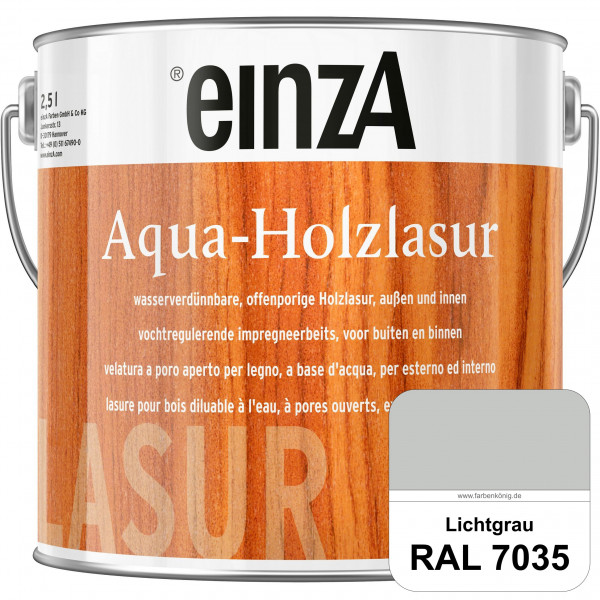 einzA Aqua-Holzlasur (RAL 7035 Lichtgrau) wasserverdünnbare offenporige Holzlasur für Holzbauteile