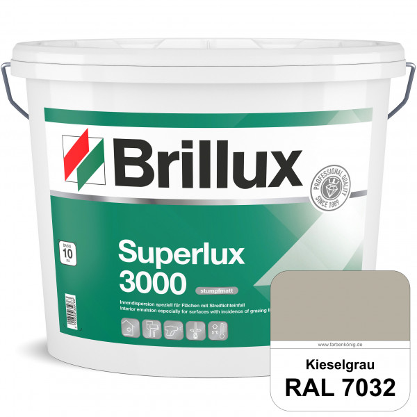 Superlux 3000 (RAL 7032 Kieselgrau) hoch deckende stumpfmatte Innen-Dispersionsfarbe - streiflichtun