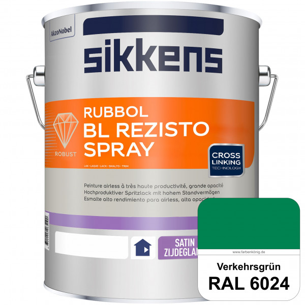 Rubbol BL Rezisto Spray (RAL 6024 Verkehrsgrün) Hochwertiger, strapazierfähiger Airlesslack für (inn