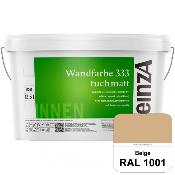 einzA Wandfarbe 333 tuchmatt (RAL 1001 Beige) Hochdeckende, waschbeständige Wandfarbe