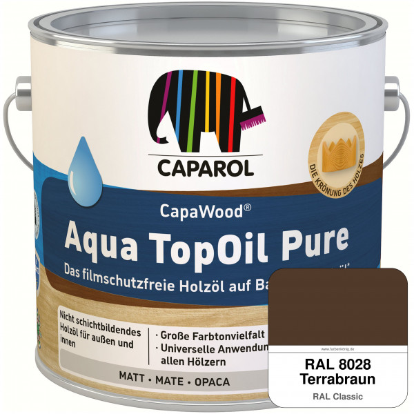 CapaWood® AquaTopOil Pure (RAL 8028 Terrabraun) - ersetzt CapaGreen Holz-Öl Aqua