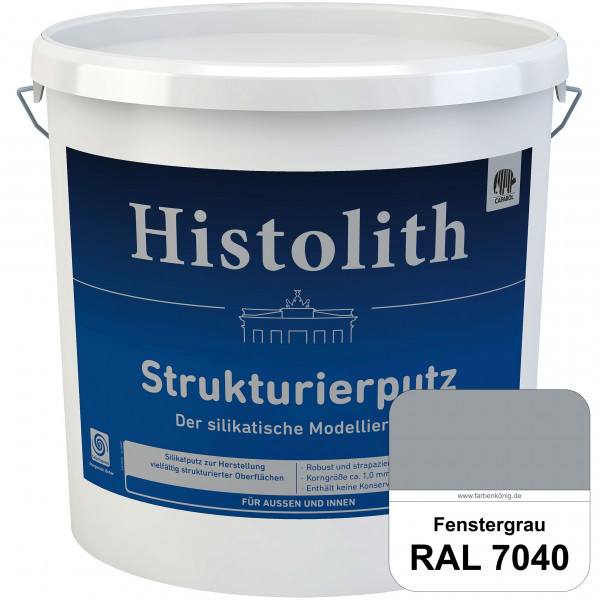 Histolith Strukturierputz (RAL 7040 Fenstergrau) Der silikatische Modellierputz für Außen & Innen