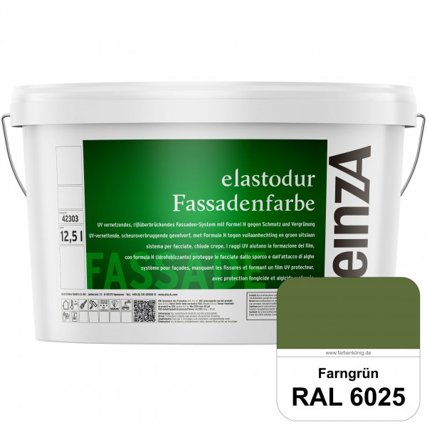 einzA elastodur Fassadenfarbe (RAL 6025 Farngrün) UV-vernetzendes & rissüberbrückendes Fassadenfarbe