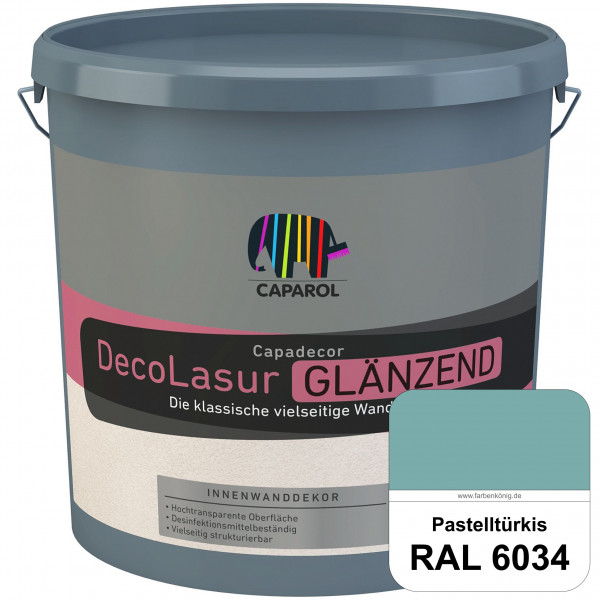 Capadecor DecoLasur Glänzend (RAL 6034 Pastelltürkis) Glänzende Lasurfarbe auf Dispersionsbasis (inn